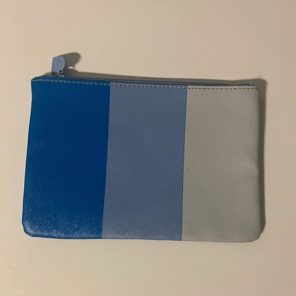 Striped Blue Ipsy Cosmetics Bag - Picture 2 of 9